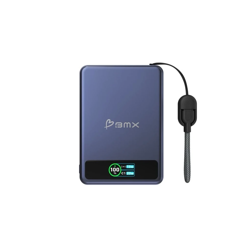BMX SolidSafe Magnet Powerbank 5000 mAh, Blau, Semi-Solid-State