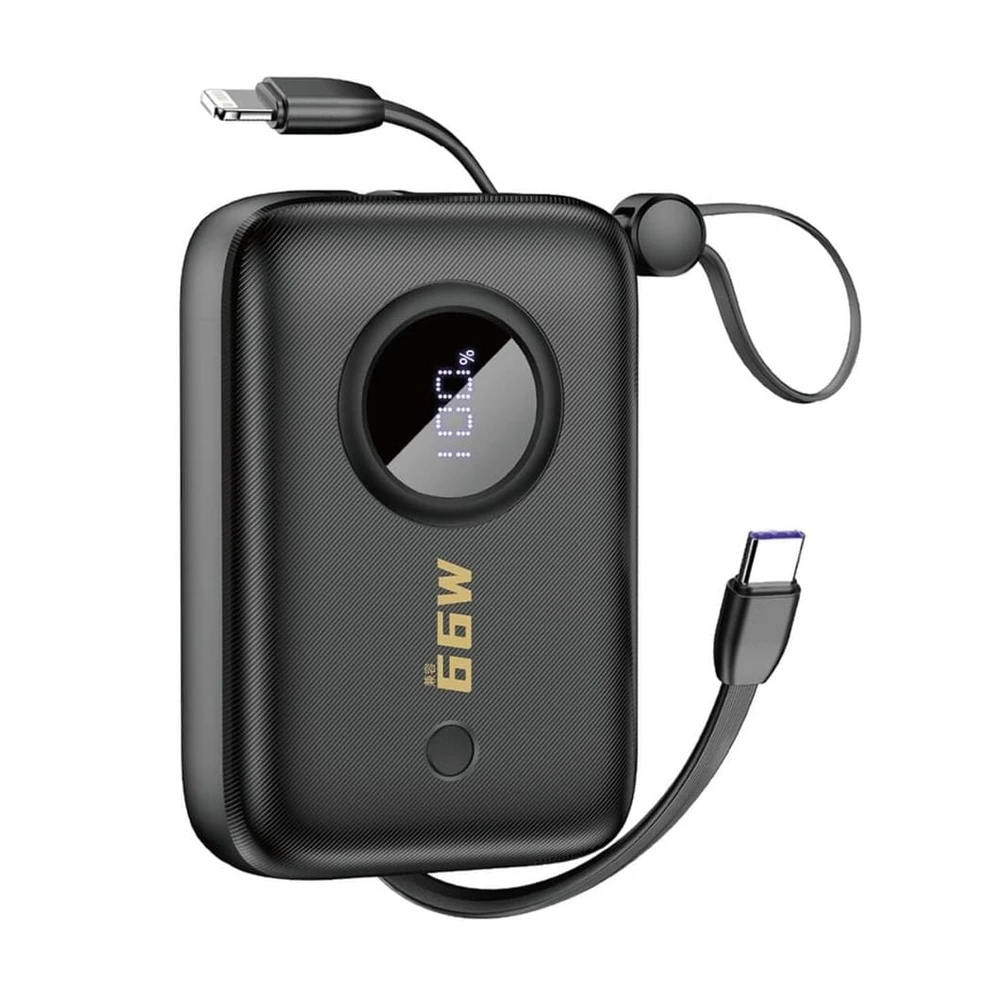 DUDAO K14 Powerbank 10000 mAh, USB-A/USB-C, Schwarz
