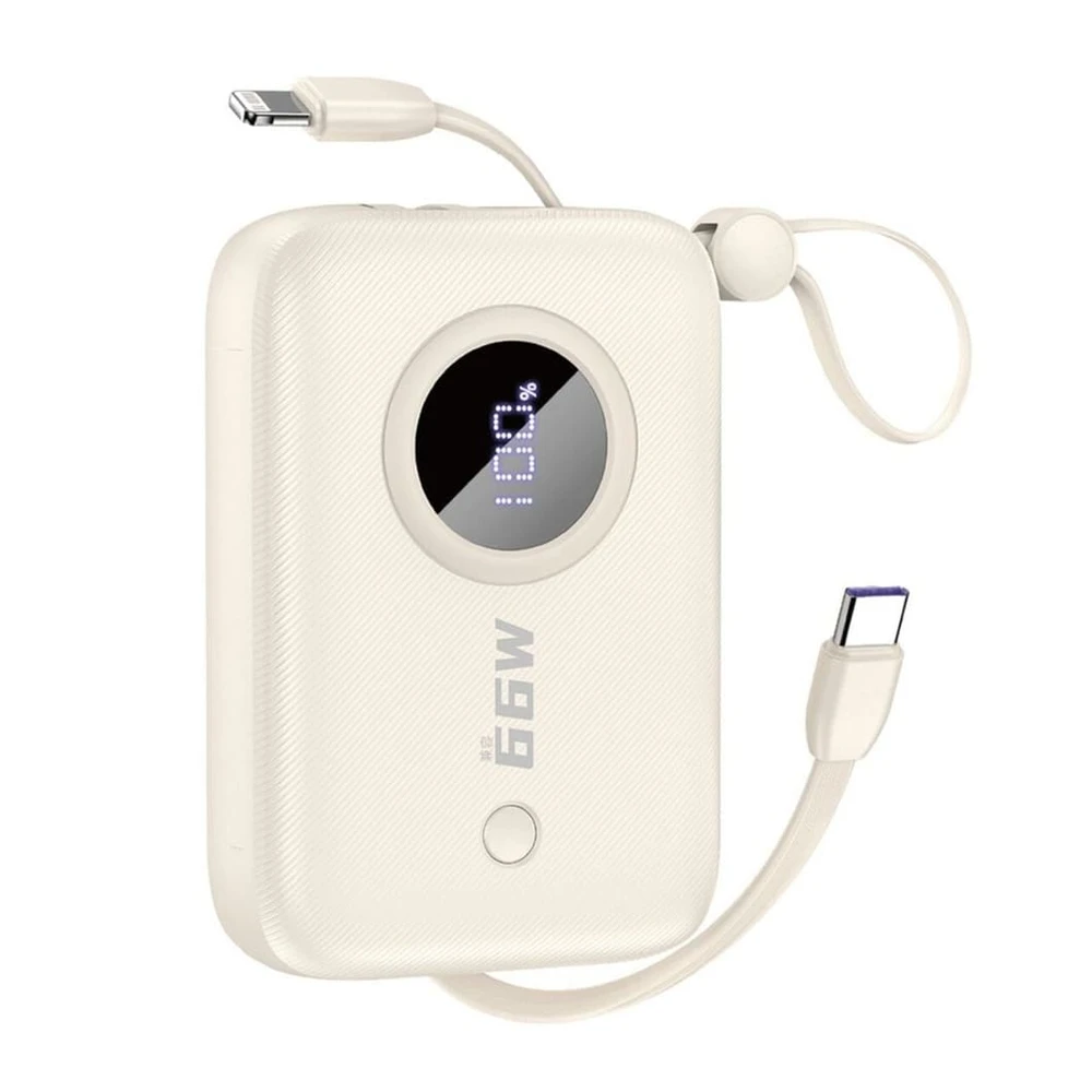 DUDAO K14 Powerbank, 10000 mAh, USB-A/USB-C, Beige