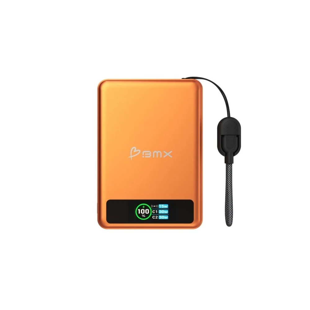 BMX SolidSafe Magnet Powerbank 10000 mAh, Orange, Semi-Solid-State