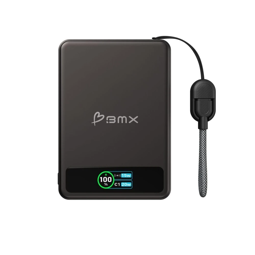 BMX SolidSafe Magnet Powerbank 5000 mAh Schwarz, Semi-Solid-State