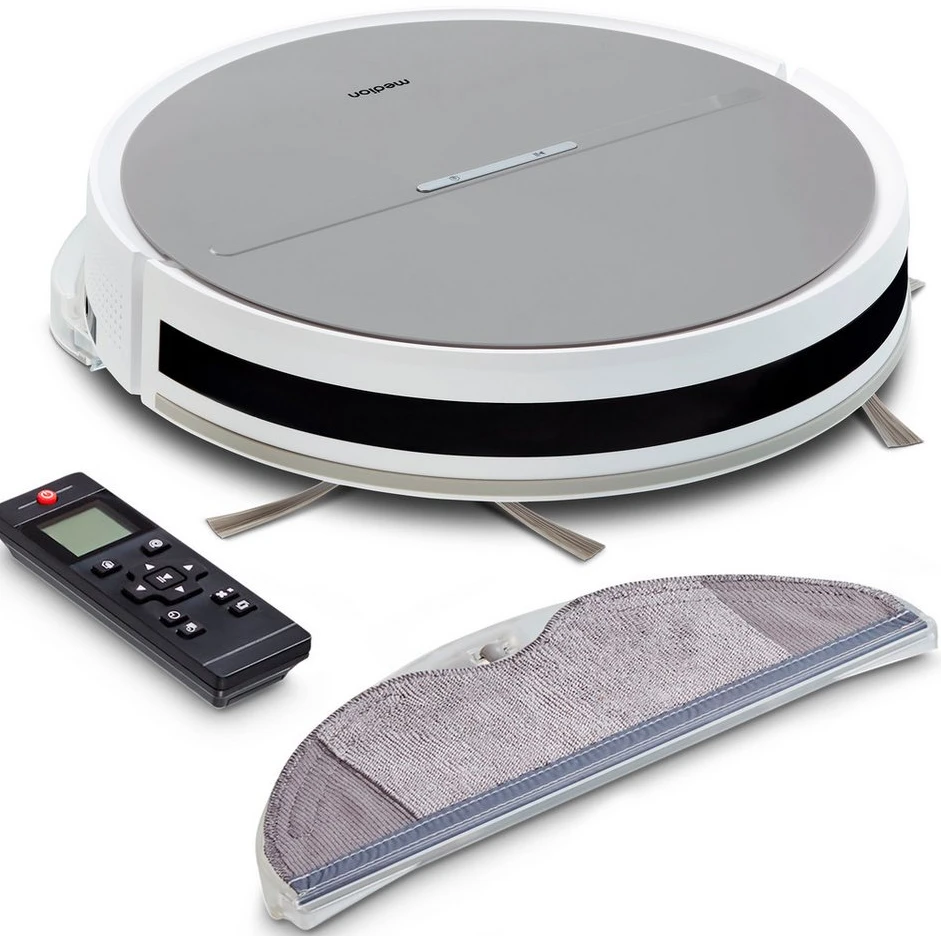 MEDION® Saugroboter E35 SW, 2 kPa, Wischfunktion, 120 Min Akkulaufzeit