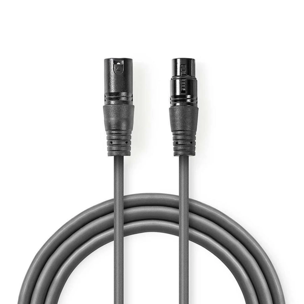 NEDIS XLR Stecker/Buchse 0,5m Balanced Audio-Kabel, Dunkelgrau