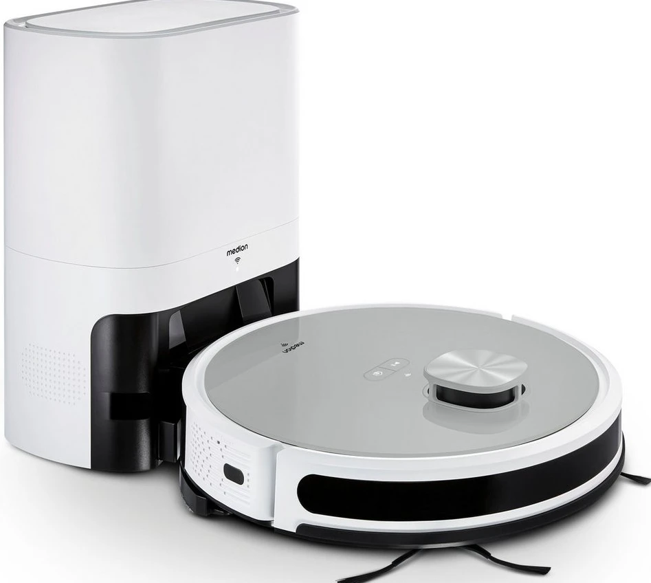 MEDION Saugroboter X21 SW+, Lasernavigation, Wischfunktion, App-Steuerung