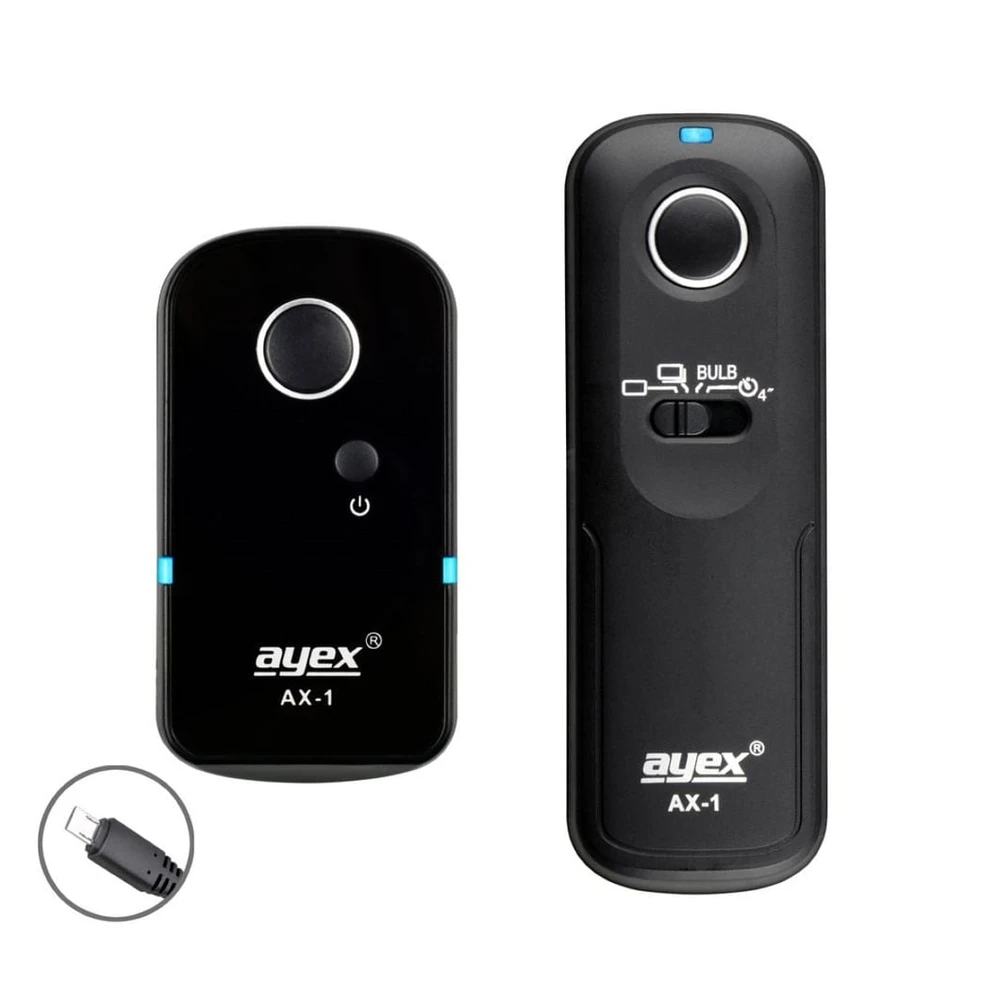 AYEX Fernauslöser AX-1 für Sony S2 Alpha a9 a7 a6500, Funk 100m, Schwarz
