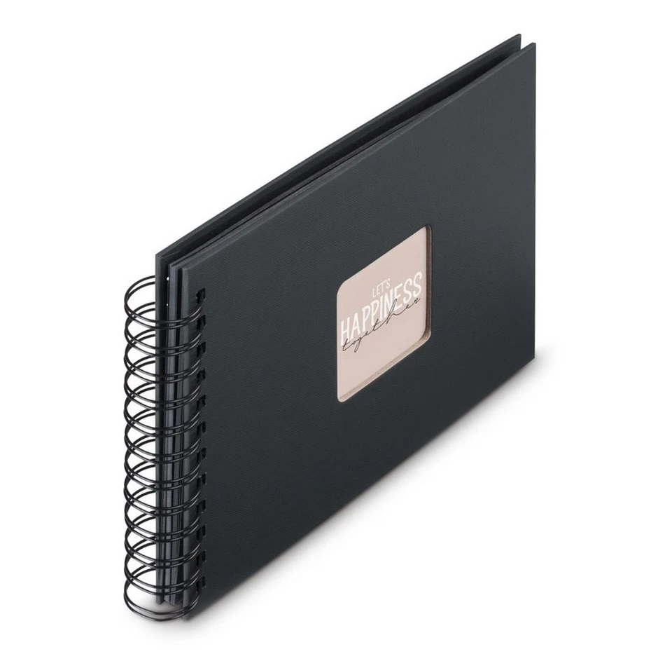 HAMA Fotoalbum Fine-Art, 24x17 cm, 50 schwarze Seiten, Spiralbindung