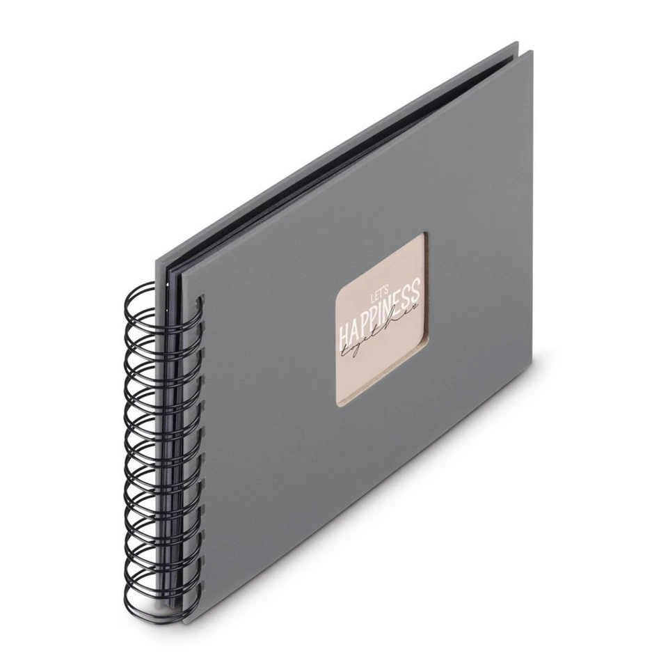HAMA Fotoalbum 'Fine Art', 24x17 cm, 50 schwarze Seiten, Steingrau