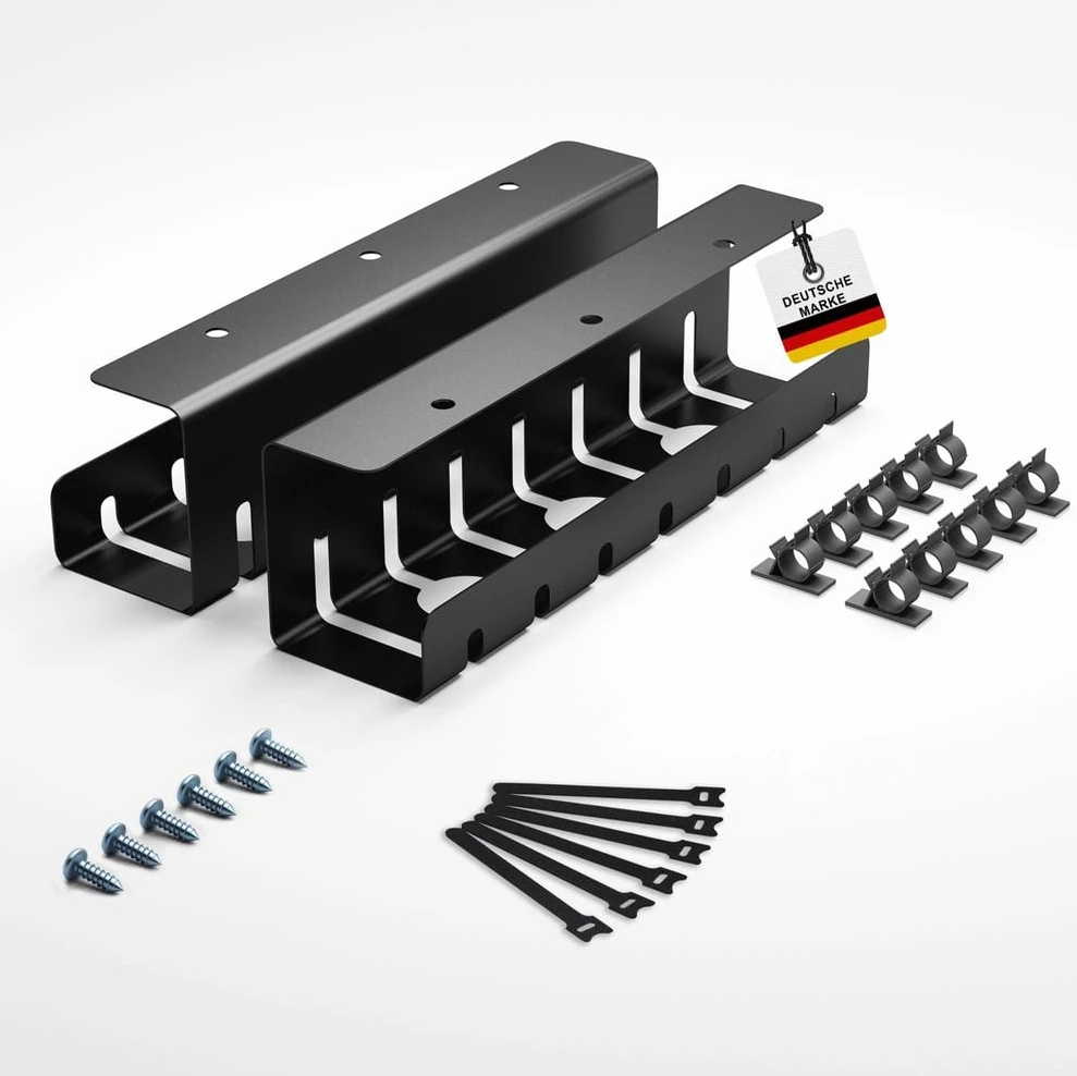 ALBATROS Set C Kabelkanal, Schwarz, Stahl, 7 kg Belastbarkeit