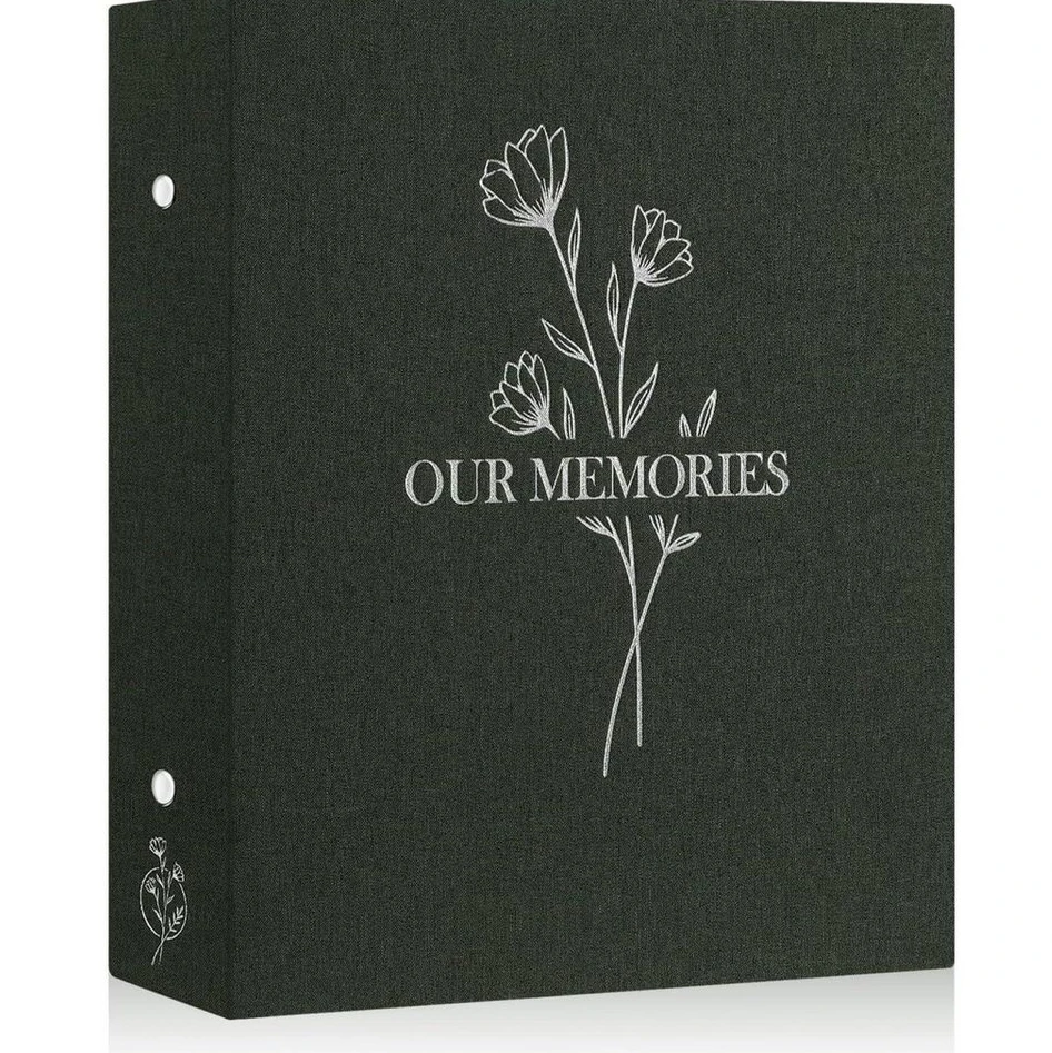 Einsteck-Fotoalbum 10x15, Leinen, Hochformat, 400 Fotos, Grün
