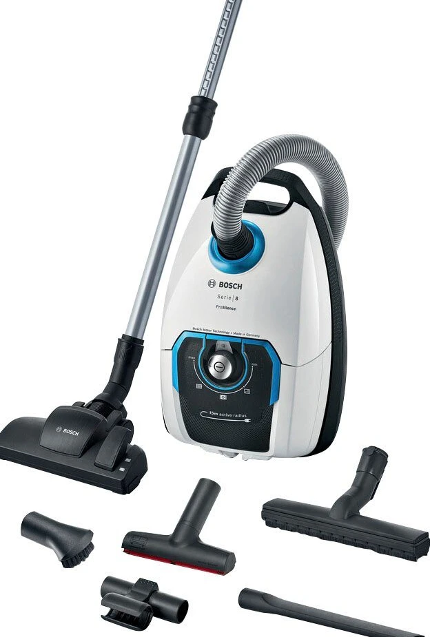 Bosch Bodenstaubsauger Serie 8 ProSilence BGB75XSIL, 650W, 15m Radius, weiß