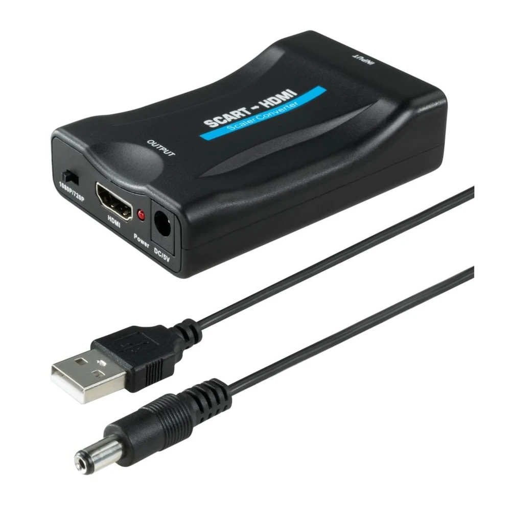 ISY IHD-9026 AV-Konverter, Scart zu HDMI, 1080p, Schwarz