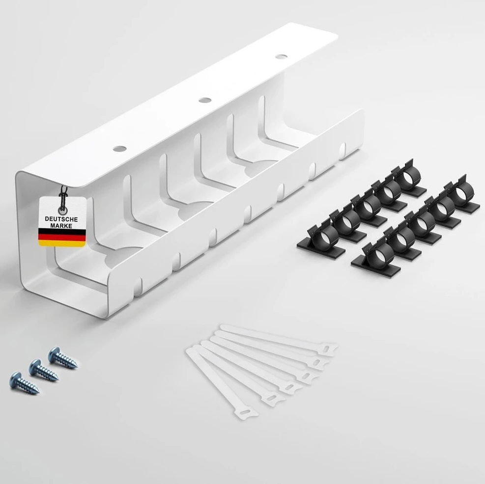 ALBATROS Set A Kabelkanal, Weiss, Stahl, bis 7 kg Belastbarkeit