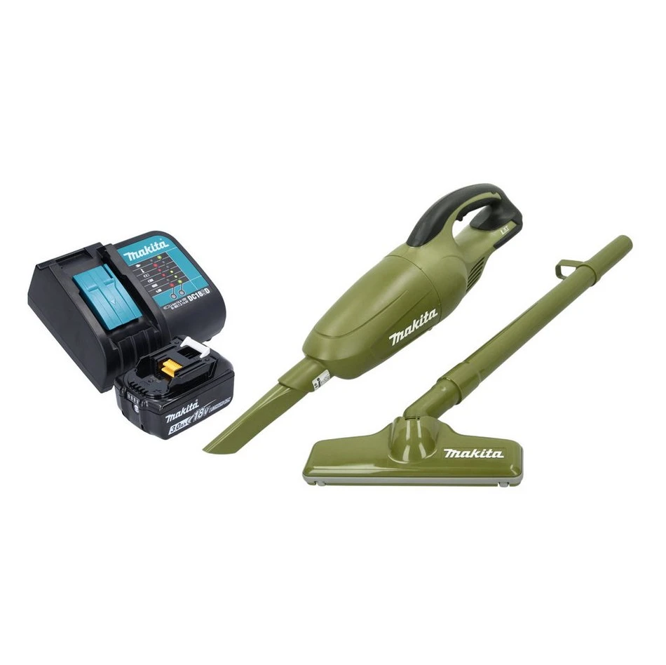 Makita Akku-Handstaubsauger DCL 180 SFO 18V, 0,65L, Olive, inkl. Akku & Ladegerät