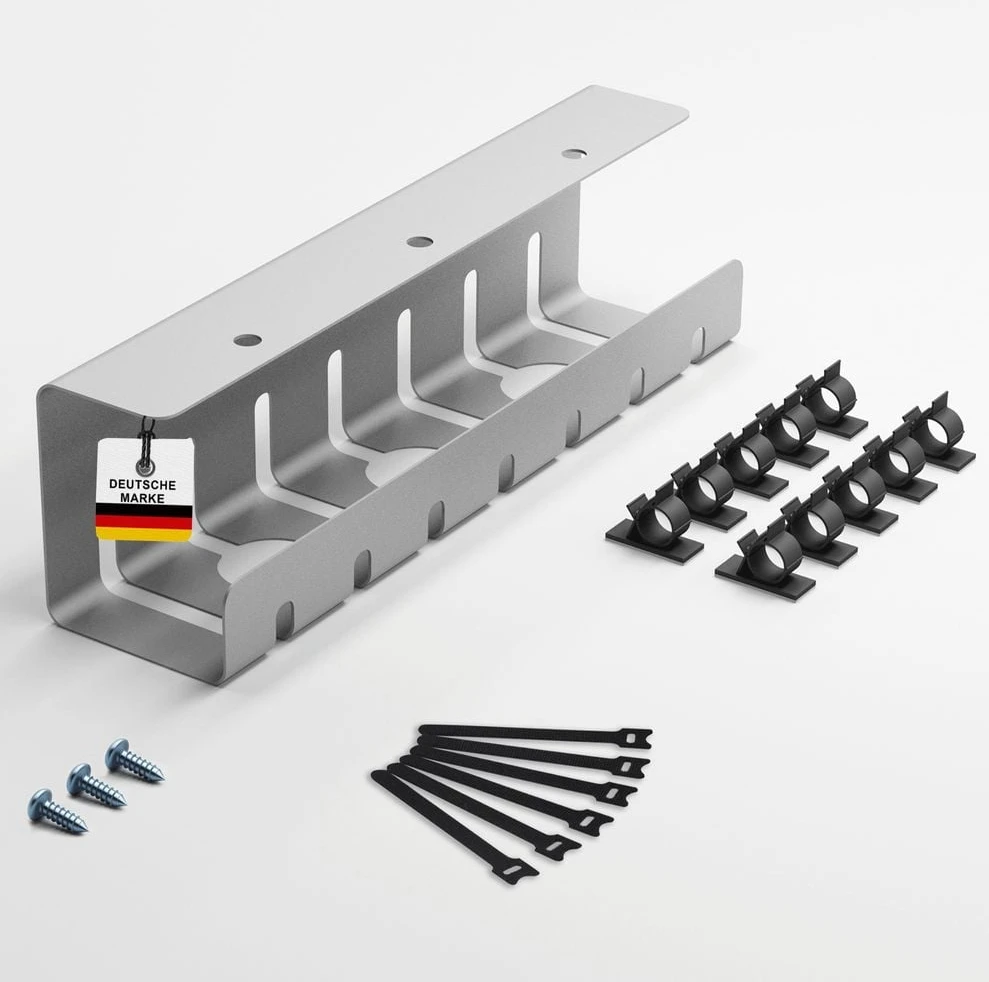 ALBATROS Set A Kabelkanal, Silber, Stahl, bis 7 kg Belastbarkeit