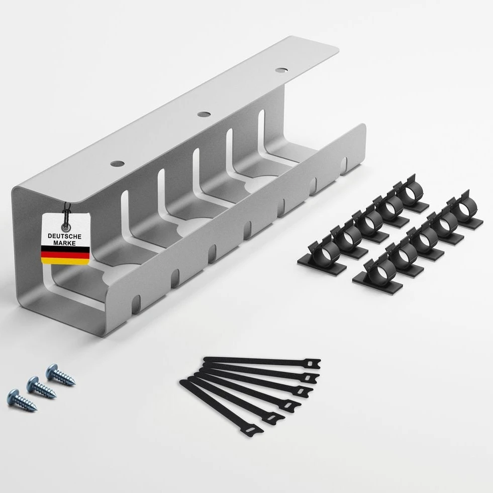 ALBATROS Set A Kabelkanal, Silber, pulverbeschichteter Stahl