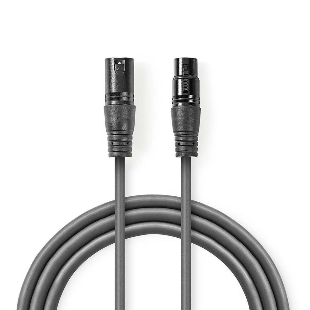 NEDIS XLR Buchse/Stecker 1,5m Balanced Audio-Kabel, dunkelgrau