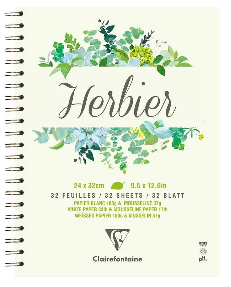 Clairefontaine Fotoalbum Herbarium, Spiralbindung, 24x32cm, 32 Blatt, 180g