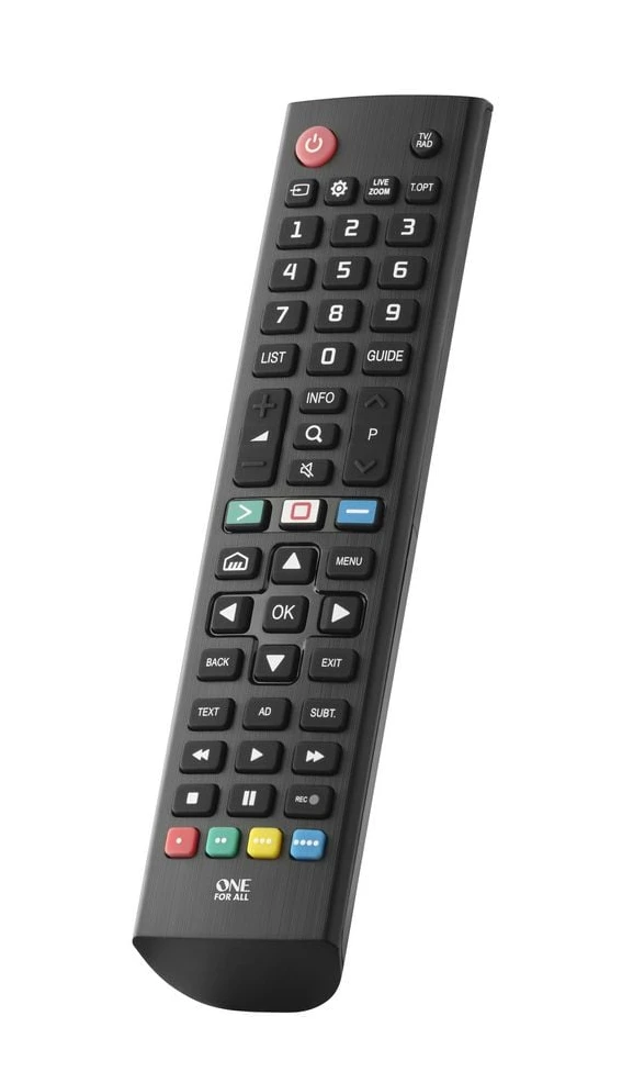 ONE FOR ALL URC4911 TV-Ersatzfernbedienung für LG, Schwarz
