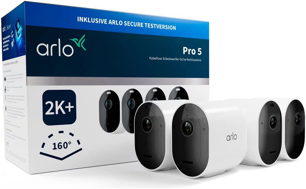 ARLO Überwachungskamera Pro 5 2K+ Spotlight (4er Set)