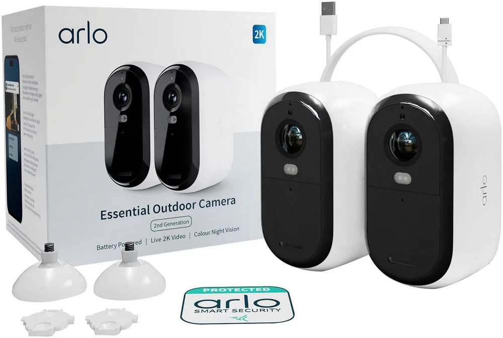 ARLO Smart Home Kamera ESSENTIAL 2K Outdoor Kamera 2-Pack